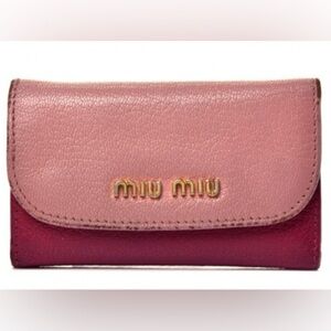Miu Miu Vintage Rare Madras Bicolore 6 Key Holder Rosa Peonia SEE PHOTOS